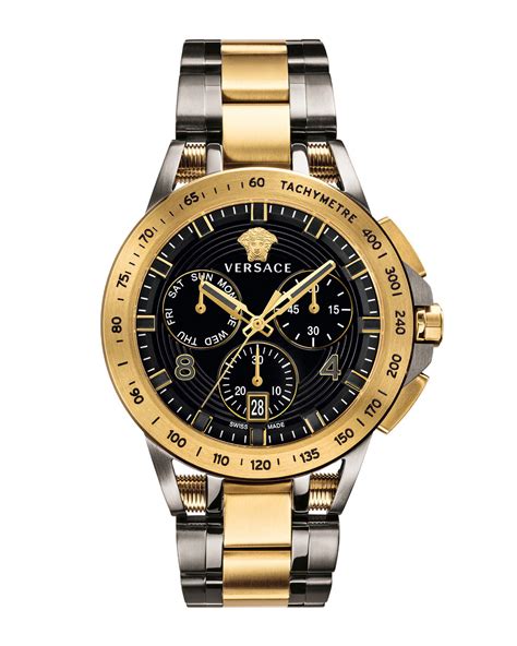 gold versace watch for men|Versace men's automatic watch.